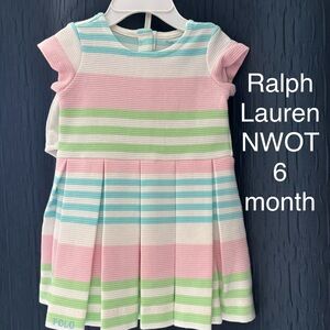 Ralph Lauren Pastel Striped Knit Dress - Pink, Blue, Green, White